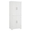 Modern Storage Cabinets Cupboards With Adjustable Shelves Drawers 200 Lbs Weight Capacity Easy Assembly Freestanding Floor Cabinets, White - 3 of 4