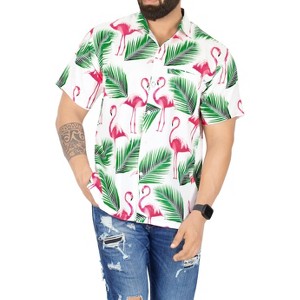 HAPPY BAY Men's Hawaiian Short Sleeve Button Down Shirt Mens Vacation Shirts Summer Beach Casual Tropical Shirts for Men Funny - 1 of 4