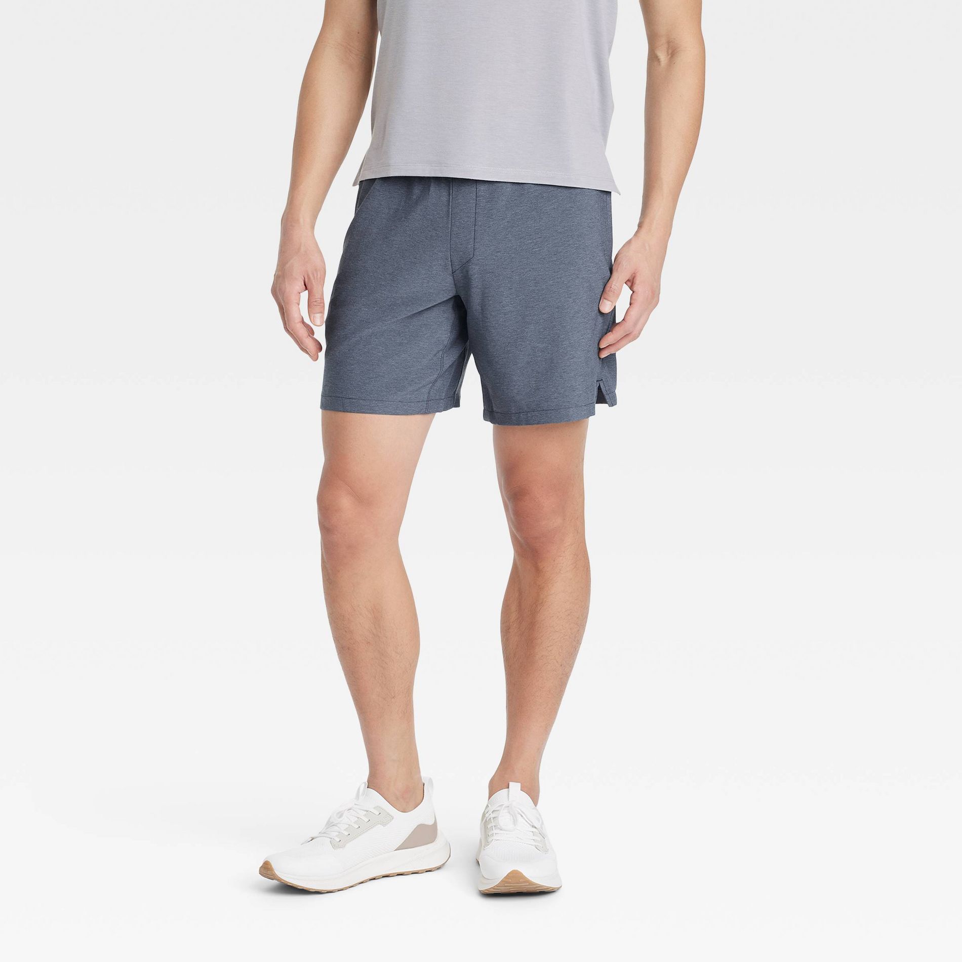 Men's 8" Everyday Woven Shorts - All In Motion™ Navy Blue XXL: Moisture Wicking, Quick Dry, Zippered Pocket