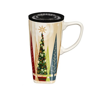 Ceramic FLOMO 360 Travel Cup, 17 oz. w/Box, Christmas Woods