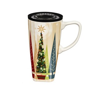 Ceramic FLOMO 360 Travel Cup, 17 oz. w/Box, Christmas Woods - 1 of 3