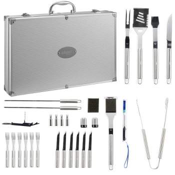 POLIGO 29 PCS BBQ Grill Accessories Stainless Steel BBQ Tools Grilling  Tools Set with Storage Bag for Christmas Birthday Presents - Camping Grill