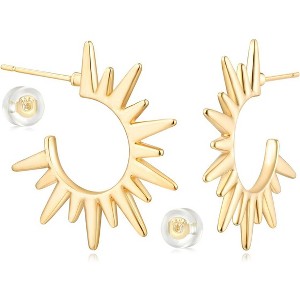 Women Hoop Earrings Gold 14K Gold Filled Small Simple Handmade Hypoallergenic Everyday Illusion Jewelry - 1 of 4