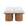 Meridian Furniture,Pavilion Cream Boucle Fabric Bench - 3 of 4