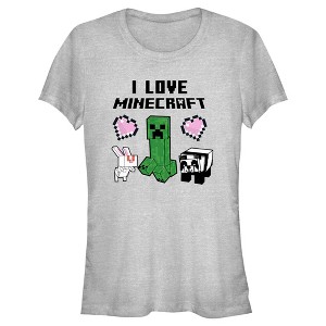 Juniors Womens Minecraft Love and Mobs T-Shirt - 1 of 4