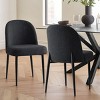 Upholstered Dining Chairs with Linen Blend Fabric and Metal Legs, Modern Armless Side Chairs for Dining Room-Maison Boucle - 2 of 4