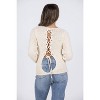 Women's Intertwine Lace Up Back Sweater - mystree - 3 of 4