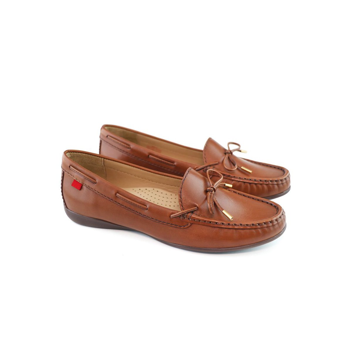 Женские туфли Marc Joseph New York Womens Leather Slip On Diana St Tiebow Driver Loafers - Cognac Napa , 7 — фото 5