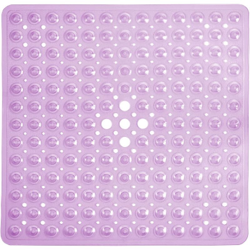Tranquil Beauty 21" x 21" Clear Gray Square Non-Slip Shower and Bath Mats with Suction Cups Ideal for Kids & Elderly, 2 of 5