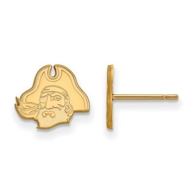 Black Bow Jewelry 10k Yellow Gold East Carolina Pirates NCAA Post Earrings