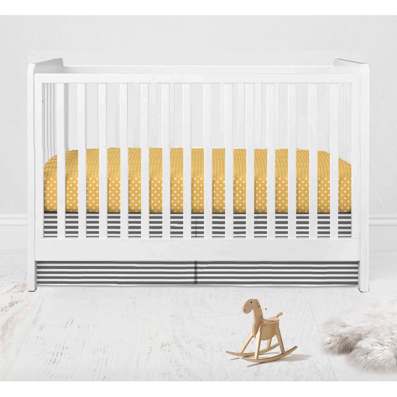 Bacati - Dots Stripes Gray Yellow 3 pc Crib Bedding Set, 5 of 7