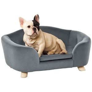 PawHut Dog Cat Couch, Pet Sofa Bed for Miniature Dogs with Washable and Removable Cushion, Waterproof Cover, Gray - 1 of 4