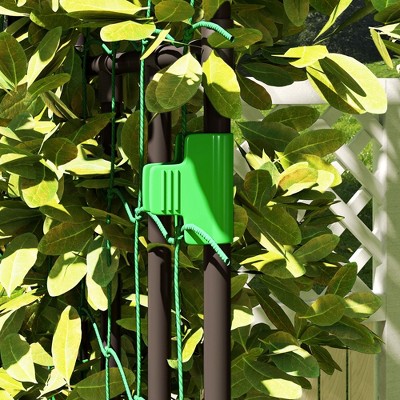 Black Steel Garden Arch Trellis with Climbing Net, 8 FT Tall