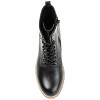 Journee Signature Women's Genuine Leather Malle Round Toe Stacked Combat Booties - 4 of 4