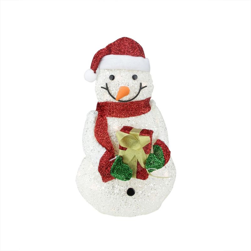 Northlight 23" White and Red Lights Snowman Outdoor Christmas Decor, 1 of 4