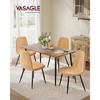 Set of 4 Dining Chairs, Metal Frame with Adjustable Feet, Chenille Fabric & Synthetic Leather Upholstery, Easy to Clean - 2 of 4