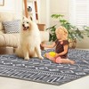 Geometric Distressed Bohemian Rug, Machine Washable Low Pile Floor Carpet Non Slip Modern Print Rugs for Living Room Dining Room - 4 of 4