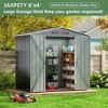 Sandinrayli 6 ft. W x 4 ft. D Outdoor Storage Shed Metal Tool Sheds with Lockable Doors 24 sq. ft., Gray - 2 of 4