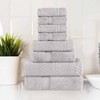 Chevron Zero Twist Cotton Solid and Jacquard Hand Towel Set of 6 by Blue Nile Mills - 2 of 4
