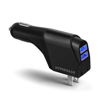 Griffin Twin 2-Port USB Car Charger Adapter – 12V/24V, 2.1A, Fast Charge, Dual USB, Black, Universal