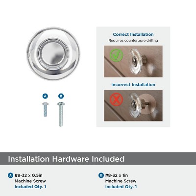 Clear and Black Bronze Round Cabinet Knob with Mounting Hardware