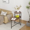 Chic Crate - Space-saving Walnut Brown Nightstand for Living Room - 2-tier Modern Sofa Side Table with Wood Storage Shelf - 2 of 4