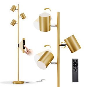 SUGIFT Floor Lamp with 3 Adjustable Rotating Light Heads – Vintage Farmhouse Standing Lamp for Living Room, Bedroom & Office - 1 of 4
