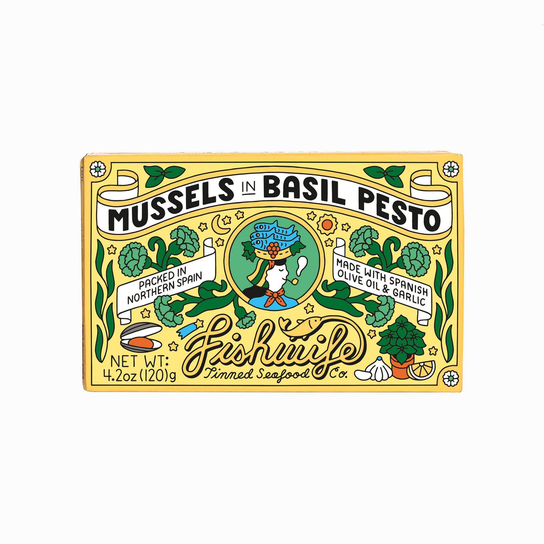 Fishwife Tinned Seafood Co Mussels in Basil Pesto - 4.2oz