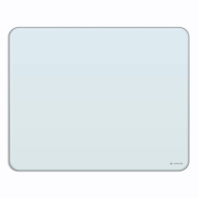 U Brands 20"x16" Frameless Magnetic Glass Dry Erase Board White Frosted Surface