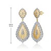 Guili Rhodium and 14K Gold Plated Cubic Zirconia Drop Earrings for Elegant Sparkling Look, Perfect Jewelry for Everyday or Special Occasions - 2 of 3