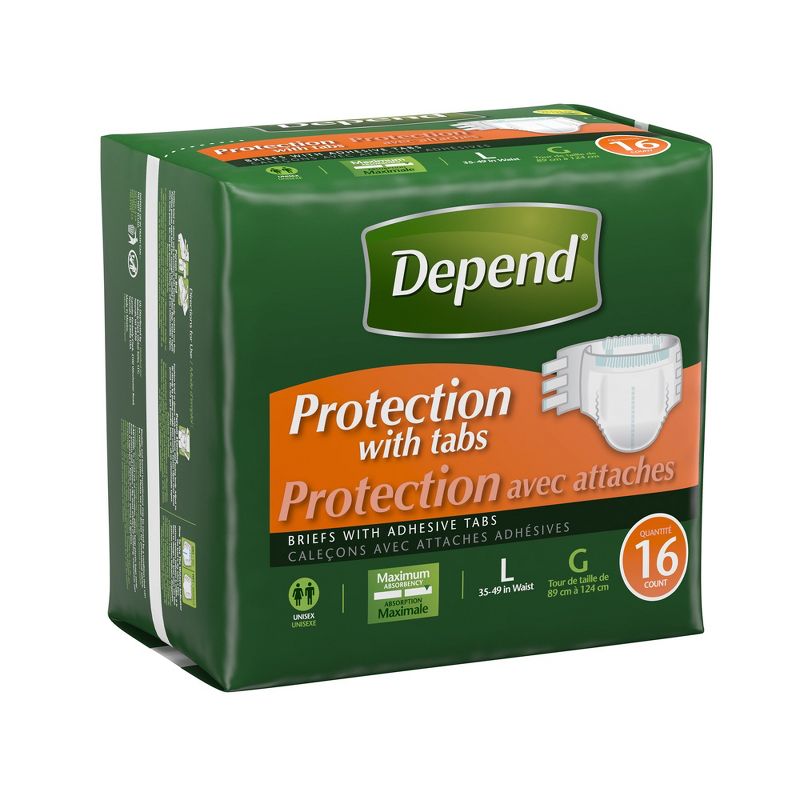 Depend Disposable Diaper Brief, Maximum, 3 of 7