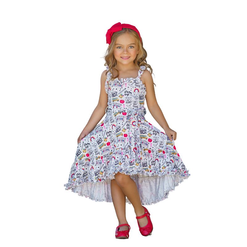 Girls Do Your Thing Doodle Hi-Lo Dress - Mia Belle Girls, 1 of 6