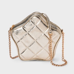Girls' Metallic Star Crossbody Bag - Cat & Jack™ Gold - 1 of 4
