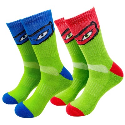 Kids Teenage Mutant Ninja Turtles 2-Pack Athletic Socks