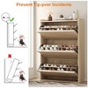 Adjustable Wooden Shoe Organizer Cabinet with 3 Flip Drawers, Shoe Storage for Entryway, Hallway, Living Room - 3 of 4
