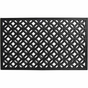 HomeRoots 18" X 30" Black Geometric Outdoor Rubber And Rubber Door Mat - 1 of 4
