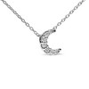 Haus of Brilliance 10K White Gold Diamond Accented Crescent Moon Shaped Inch Pendant Necklace - 3 of 4