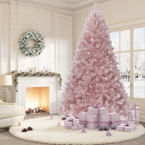 Acekool 4.5Ft Artificial Christmas Tree, Slim Skinny Tree with Realistic Branch Tips, Metal Stand, Pre-Lit, Holiday Decoration for Home, Rose Gold - 1 of 4