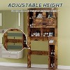 Over Toilet Storage Cabinet with Sliding Barn Door & Glass Shelves - 67" Rustic Modern Bathroom Organizer, Space-Saving, Tool-Free Assembly - 4 of 4