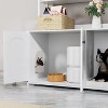 Nasitip Litter Box Enclosure with 2 Storage Shelves,Wooden Hidden Cat Litter Box Enclosure Furniture with 2 Door - 4 of 4