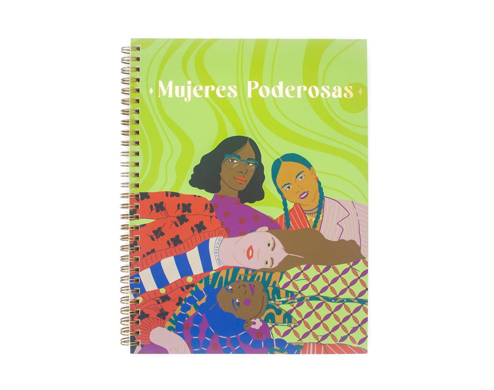College Ruled 1 Subject Spiral Notebook 7.5"x10" Mujeres Poderosas - West Emory: Cute Perforated Journal, Multicolored, Hard Cover