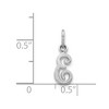 Black Bow Jewelry 14k White Gold, Sadie Collection, Mini Satin Script Initial E Charm - 4 of 4