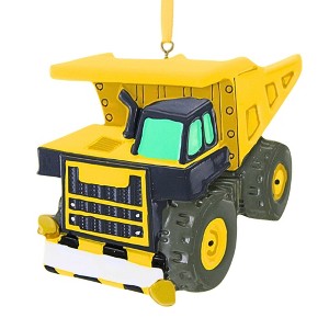 Polarx 4.0 Inch Yellow Dump Truck Christmas Tree Ornament , Christmas Decor Construction Vehicle Equipment (1PC) - 1 of 4