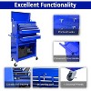 Toolbox,8-drawer rolling tool cabinet,metal,with detachable top toolbox,padding,lockable wheels,adjustable shelf,blue,for garage/workshop/warehouse - 4 of 4