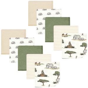 Hudson Baby Flannel Washcloths, Going On Safari 10Pk, One Size - 1 of 4