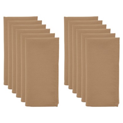 Cappuccino Polyester Everyday Cloth Table Napkins, 20" Set of 12