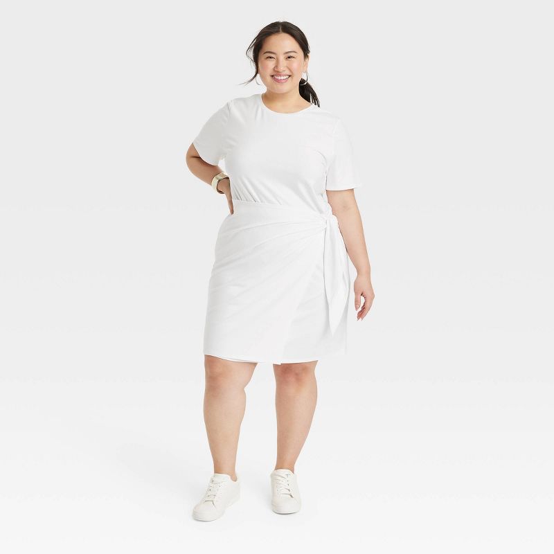 Women's Short Sleeve Mini T-Shirt Wrap Dress - A New Day™, 1 of 11