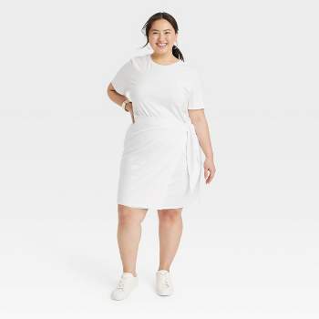 Women's Short Sleeve Mini T-Shirt Wrap Dress - A New Day™