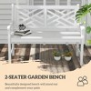Resenkos Garden Bench, Patio Bench,43.25" Outdoor Garden Bench, Wooden Bench, Poplar Slatted Frame Furniture, White - 4 of 4