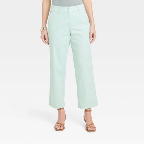 Women's High-Rise Straight Ankle Chino Pants - A New Day™ Green 12